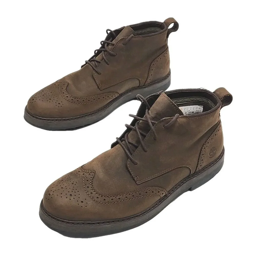 Timberland Boots Ankle Squall Canyon Wing Tip Chukka Men Sz 10 Brown Waterproof